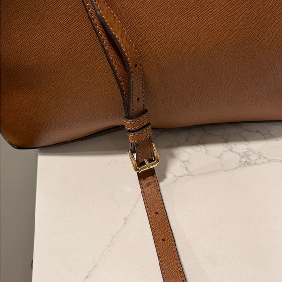 Michael Kors Brown Leather Florence Satchel with Gold Hardware - Picture 15 of 16